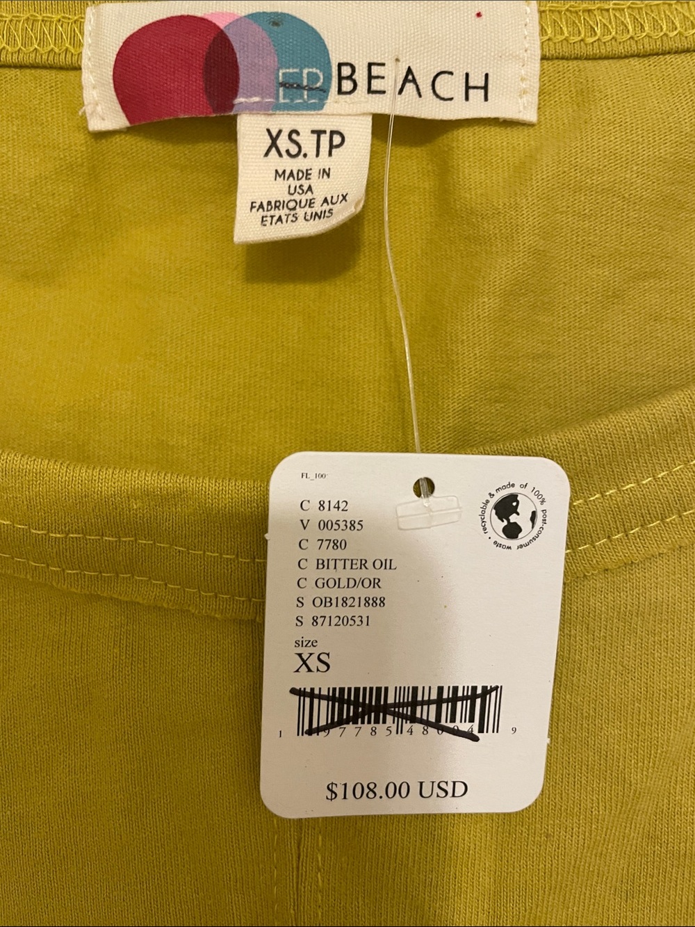 NWT Free People Beach Parker Set in bitter oil size XS - Picture 5 of 8
